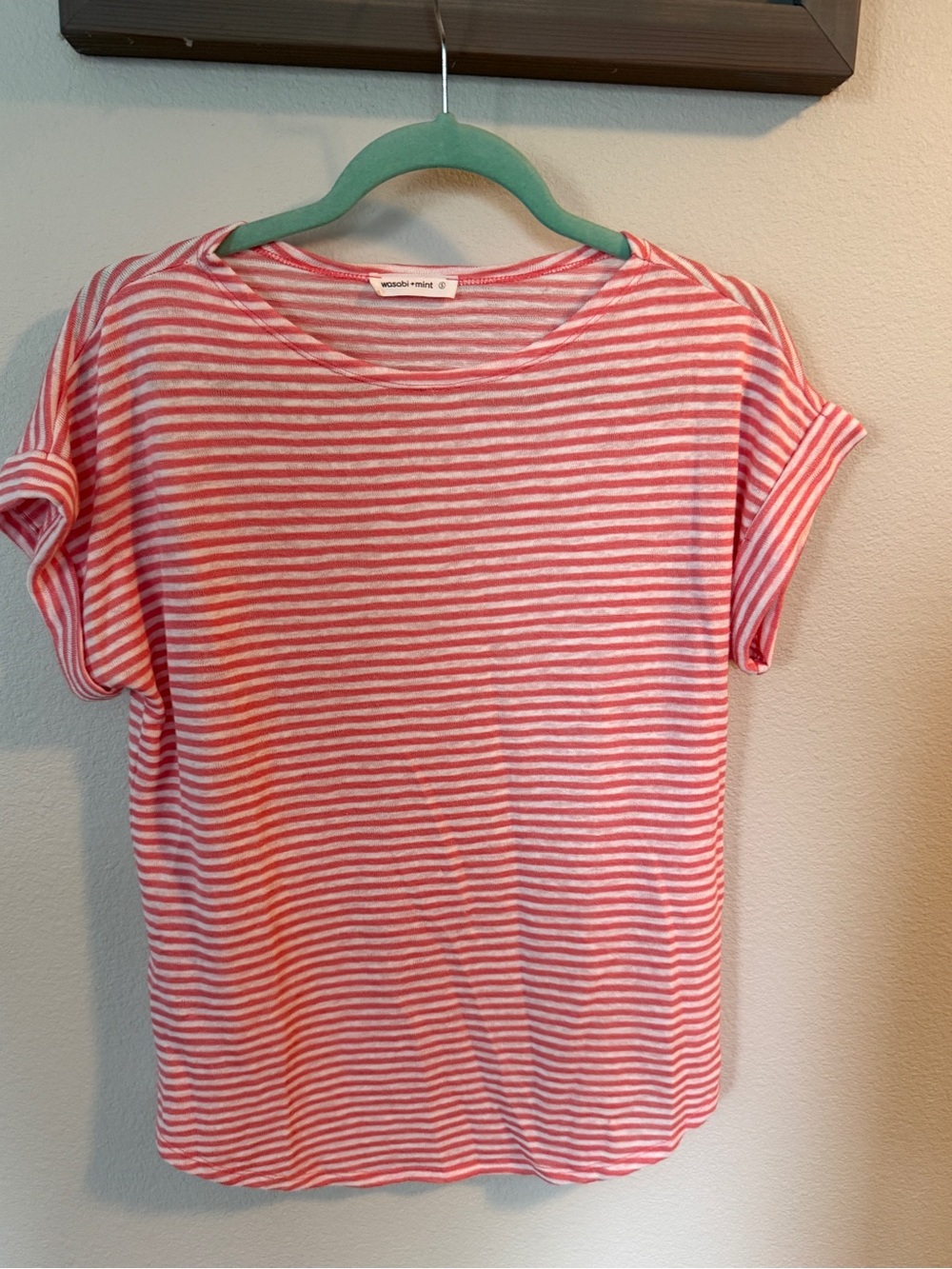 Wasabi + Mint Striped Pink & White Short Sleeve Tee